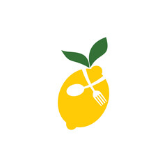 minimal flat fruit logo llustration 