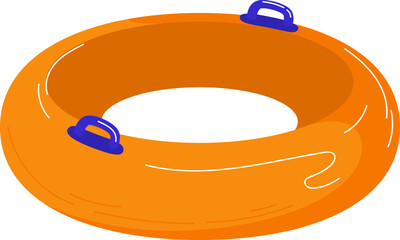 Rubber float ring for swim, isolated on white vector illustration. Water toy design for summer vacation pool, sea or beach. Circle equipment