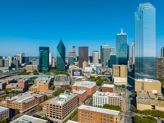 Fototapeta na wymiar Aerial of Downtown Dallas Skyline