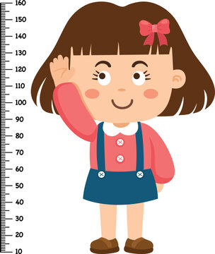 Meter wall with girl vector illustration