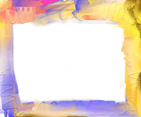 Painted abstract multicolored textured border or frame with negative space and transparency. Embellishment stationary element with sparkling material for posts, flyers and wide range of projects.
