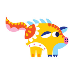Isolated colored pig alebrije icon Vector