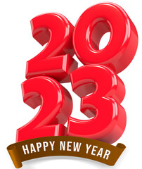 Luxury design 2023 happy new year template background with 3d render