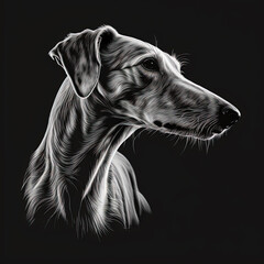 Portrait of a Lurcher/greyhound/sighthound