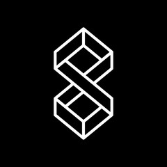 figure eight square monogram logo design