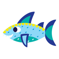 Isolated colored shark alebrije icon Vector