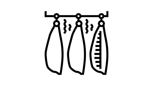 smoked salmon line icon animation