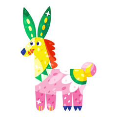 Isolated colored donkey alebrije icon Vector