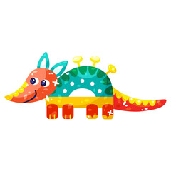 Isolated colored armadillo alebrije icon Vector