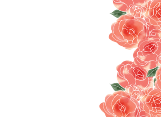 ピンクのバラの水彩風背景