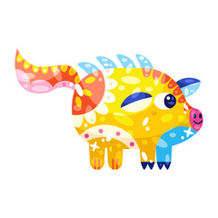 Isolated colored pig alebrije icon Vector