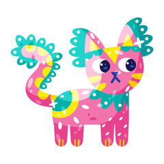 Isolated colored cat alebrije icon Vector