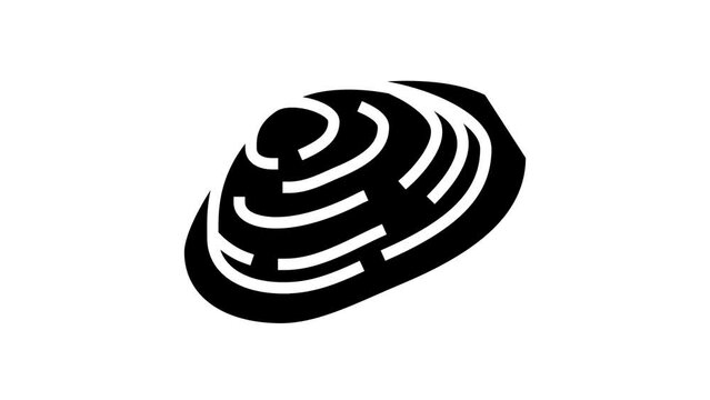 soft-shell clam glyph icon animation