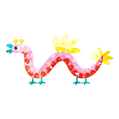 Isolated colored serpent alebrije icon Vector