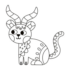 Isolated outline cat alebrije icon Vector