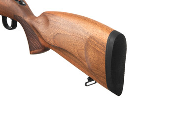 Modern bolt-action carbine with a wooden stock. Weapons for sports, hunting and self-defense....