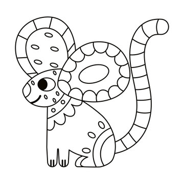 recommend clip art: Isolated outline mouse alebrije icon Vector