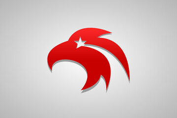 elegant eagle head star logo