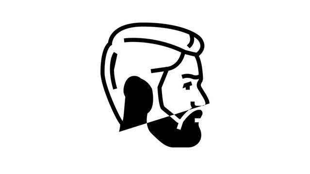 face male line icon animation