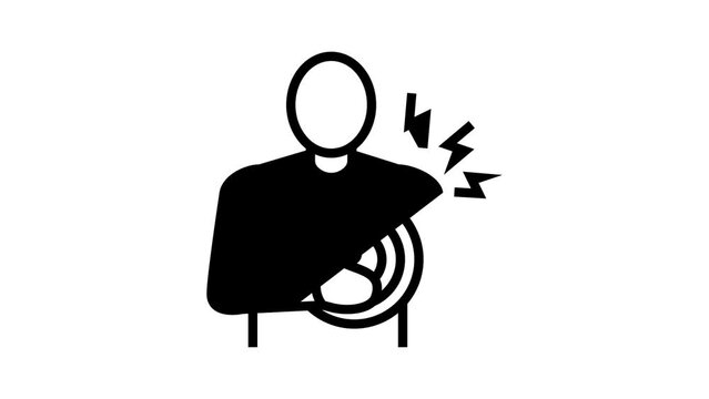 chest pain line icon animation