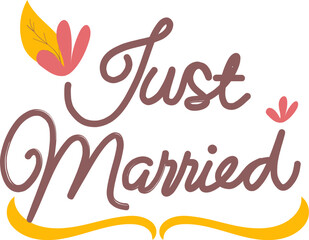 Just married typography illustration