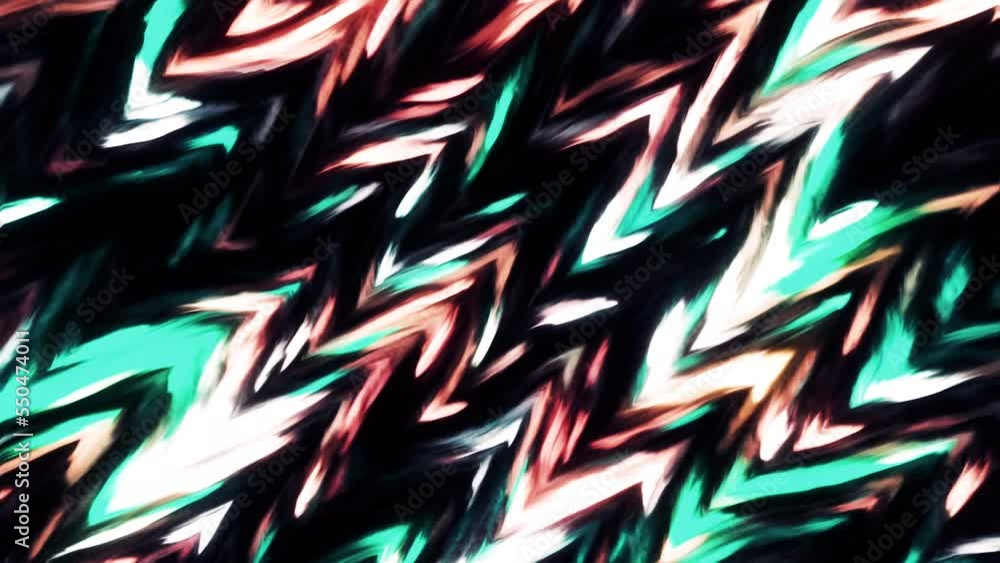 Poster colorful moving pattern with zigzags. motion. moving triangular zigzags with flickering in stream. c