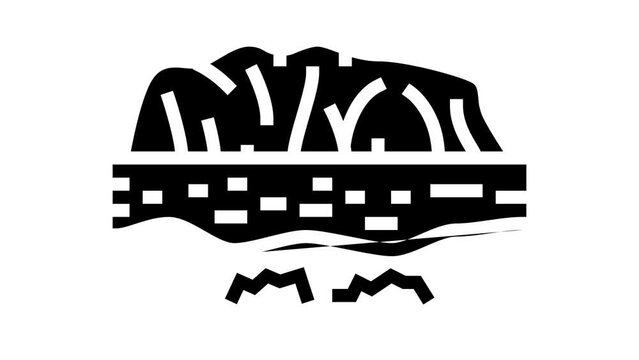 uluru mountain glyph icon animation