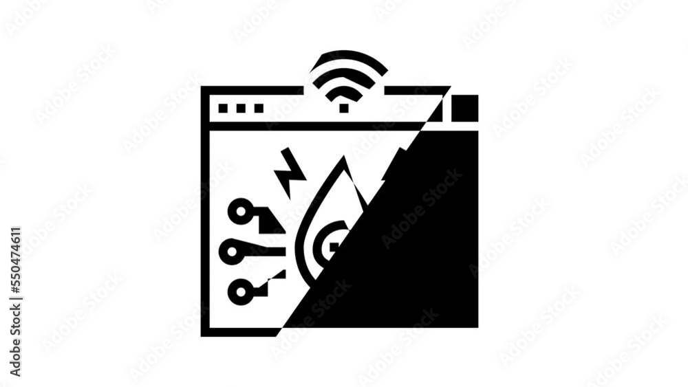 Poster teardrop attack line icon animation