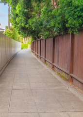 Vertical Concrete pavement in between the fences at La Jolla, California