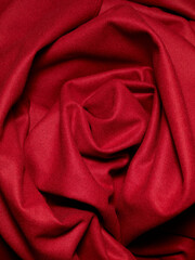 Rose shape made of red cloth material