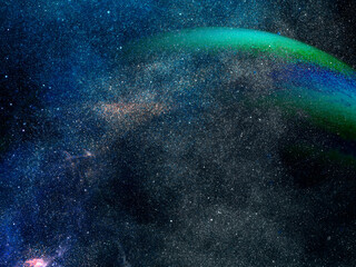 Image of the universe made with light effects