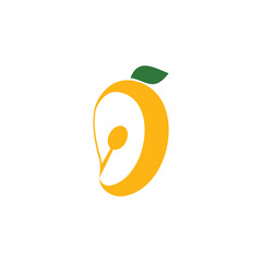 Obraz premium minimal flat fruit logo illustration 