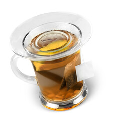 Glass of Tea with Tea Bag and Cinnamon Stick