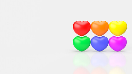 heart multi color for lgbtq concept 3d rendering