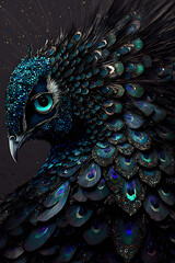 Fototapeta premium seraphpunk sequins lots of peacock wings