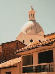view of the dome of a church in the historical center of cuenca -Ecuador