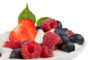 Mixed Berries with Cream , Yogurt