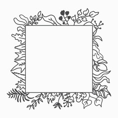 floral copy space hand drawing design outline