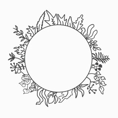 floral copy space hand drawing design outline