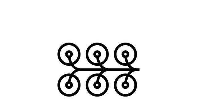 farming salmon line icon animation