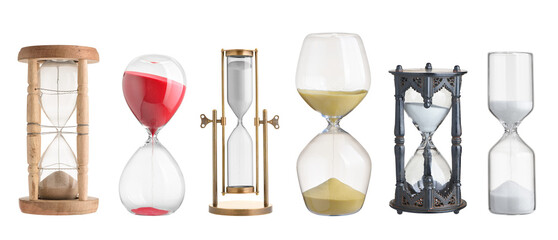 Set of hourglasses isolated