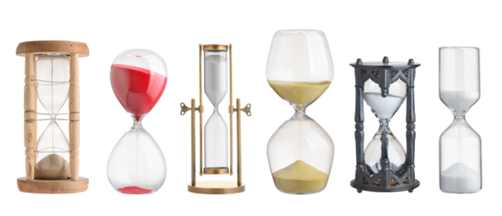 Set of hourglasses isolated