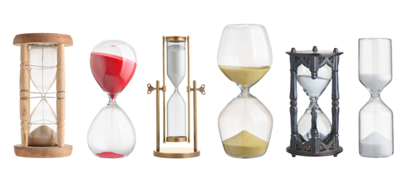 Set of hourglasses isolated