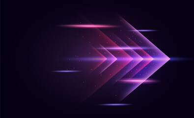 Abstract modern hight speed light arrow line technology effect. Modern abstract high speed motion. Colorful dynamic motion on a dark background. Vector illustration