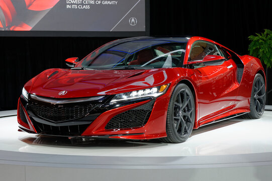TORONTO, CANADA-FEBRUARY 12, 2015: The new Acura NSX with V6/550 horsepower at the 2015 Canadian International Auto Show in Toronto