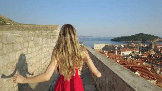 Running along the Walls of Dubrovnik, Croatia