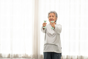 Asian Senior exercising. Group of active asian seniors exercising. group of elderly people having...