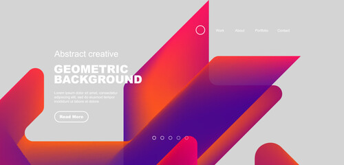 Fluid gradient triangles landing page background. Vector illustration for wallpaper, banner, background, leaflet, catalog, cover, flyer