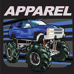 Mud Truck vector illustration. Editable colors © wendy