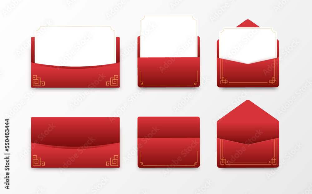 Poster set of empty paper envelope.